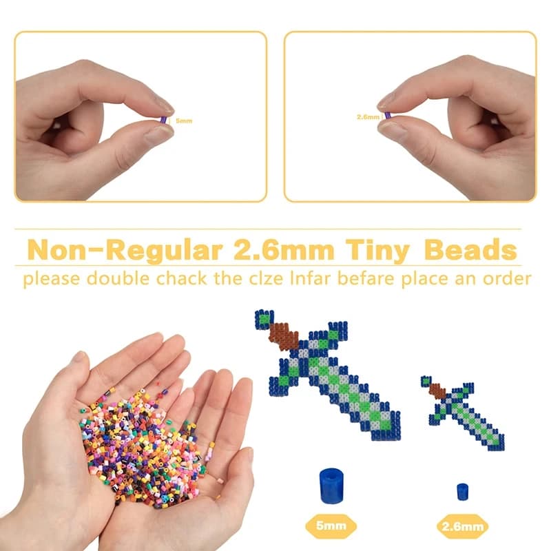 2.6/5mm Harma Bead Toy 24/72 Perline colorate Lron Bead Set per bambini 3D Puzzle Fai da te Giocattolo Melt Bead Nail Board Manicotto di carta