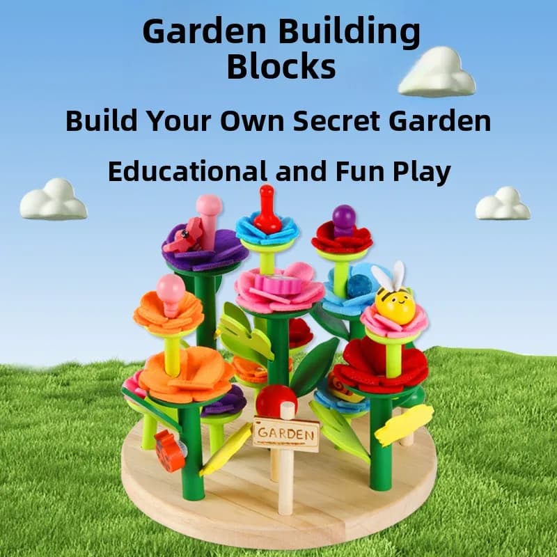 Eonal Flower Garden Building Blos Giocattoli per bambini Puzzle di assemblaggio manuale Giocattolo in legno per bambini di 3-5 anni ...