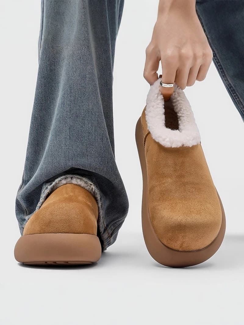 Men's Winter Thickened Fleece Lined Snow Boots Warm Anti-Cold below 40 Degrees Northeast Style Casual Short Boot