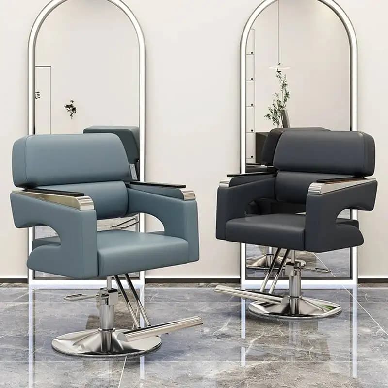 Salon Man Poltrona da barbiere Lusso Bellezza Donna Sedia da trucco Poggiagambe Sollevatore Girevole Cadeiras De Escritorio Mobili commerciali