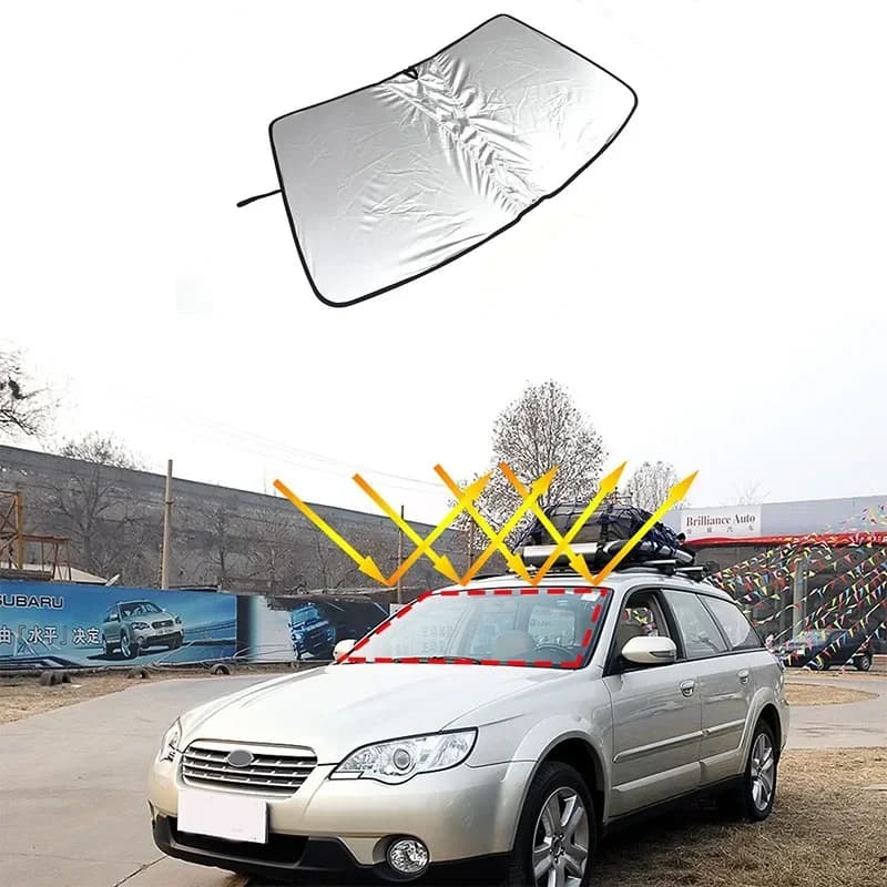 Per Subaru Outback 2004-2009 Nastro Argento Auto Parabrezza Anteriore Parasole Protezione Solare Visiera Parasole Accessori Auto