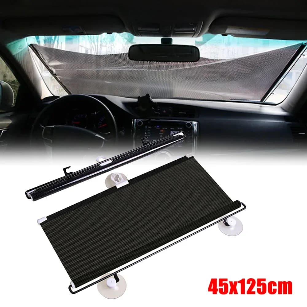 Parasole retrattile universale pieghevole per auto Tenda solare laterale Visiera protettiva UV Finestra Parabrezza Tenda Parasole a rullo per auto