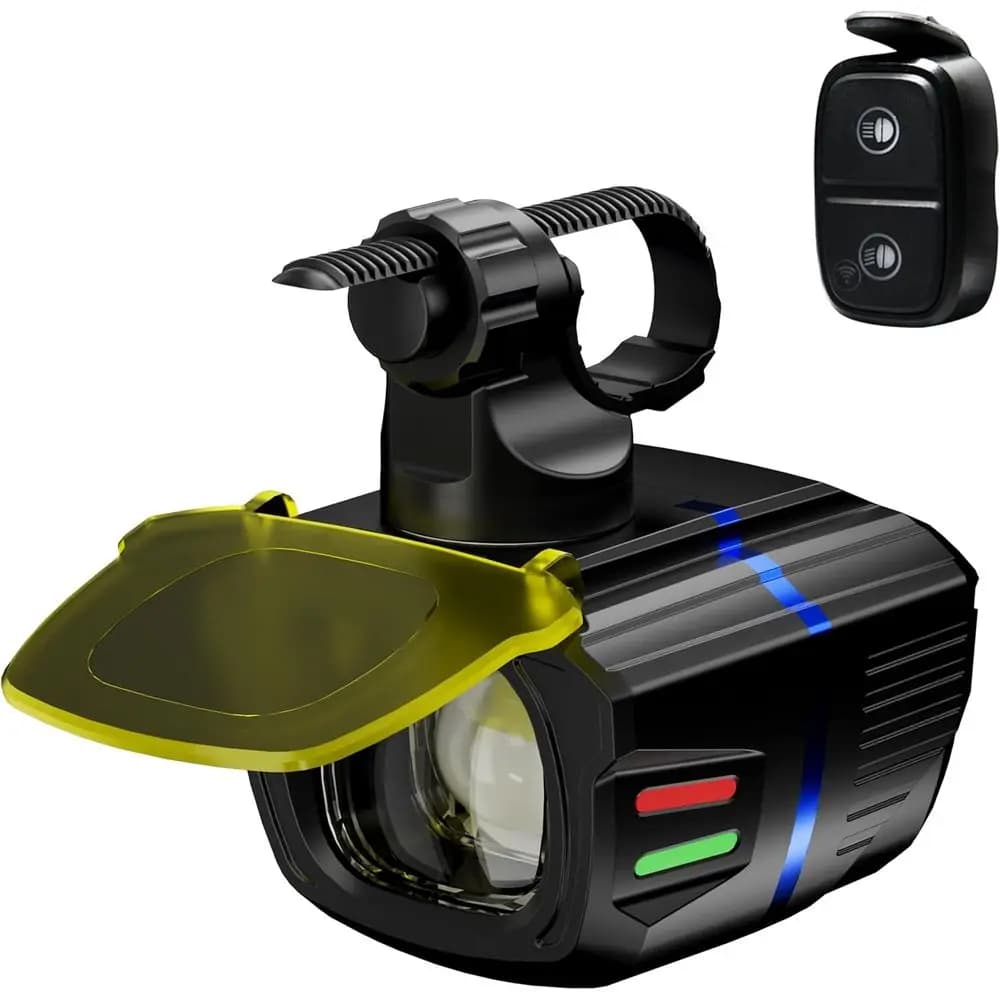 Bicycle Lights for Night Guide, 1200 Lumen Bicycle Headlight with High and Low Headband, Remote Control, 4000mAh Rechargeable MTB LED