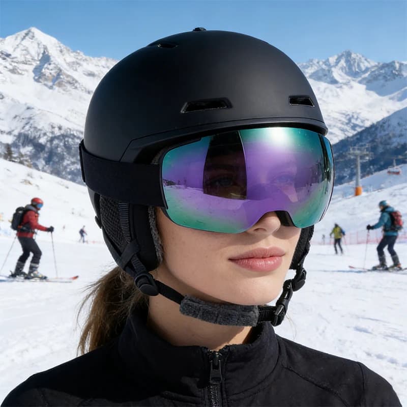 Single Lens Magnetic Ski Glasses Double Sided Anti Fog Anti Snow Blindness Comfort Facefoam Ski Goggles for Women Snow Sports