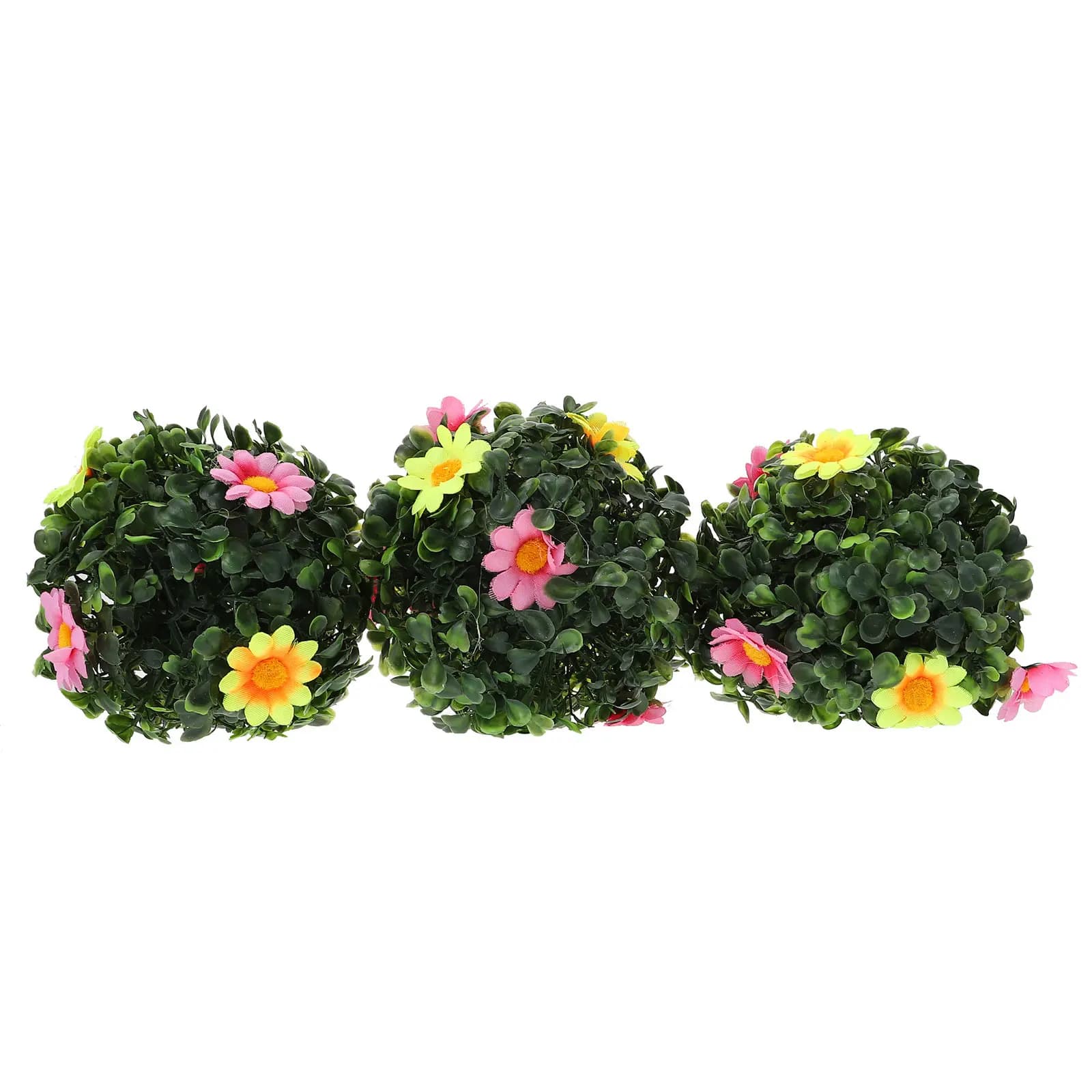Set di 3 Palline di Erba Artificiale, Decorazione per Matrimoni e Feste, Foglie Finte in Plastica, Decorazione Naturale per Casa e Centro Commerciale