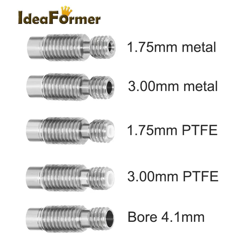 Stampante 3D E3D V6 Heat Break Hotend Gola per 1.75/3.0/4.1mm interamente in metallo/con tubi di alimentazione remota in acciaio inossidabile PTFE