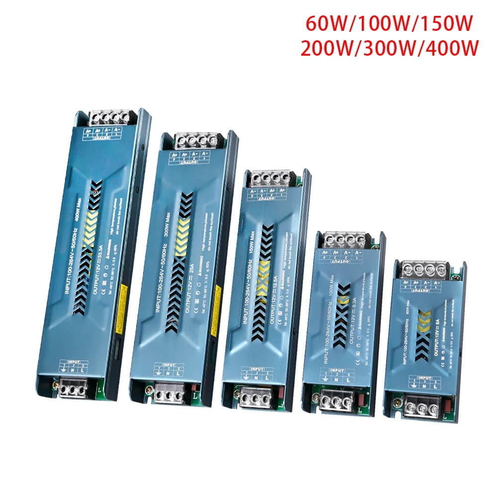 LED Power Supply AC100-264V to DC 12V 24V Lighting Transformers 60W 100W 150W 200W 300W 400W Adjustable LED Driver For LED Strip