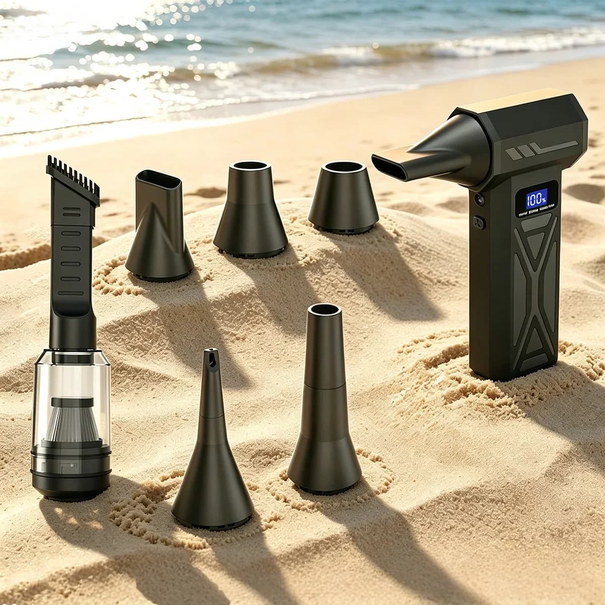 Powerful Air Blower 110,000 Spins/min, 4 Adjustable Speed, Turbo Jet Blower with LED Light, Battery Indicator, Wireless Compressed Air Blower