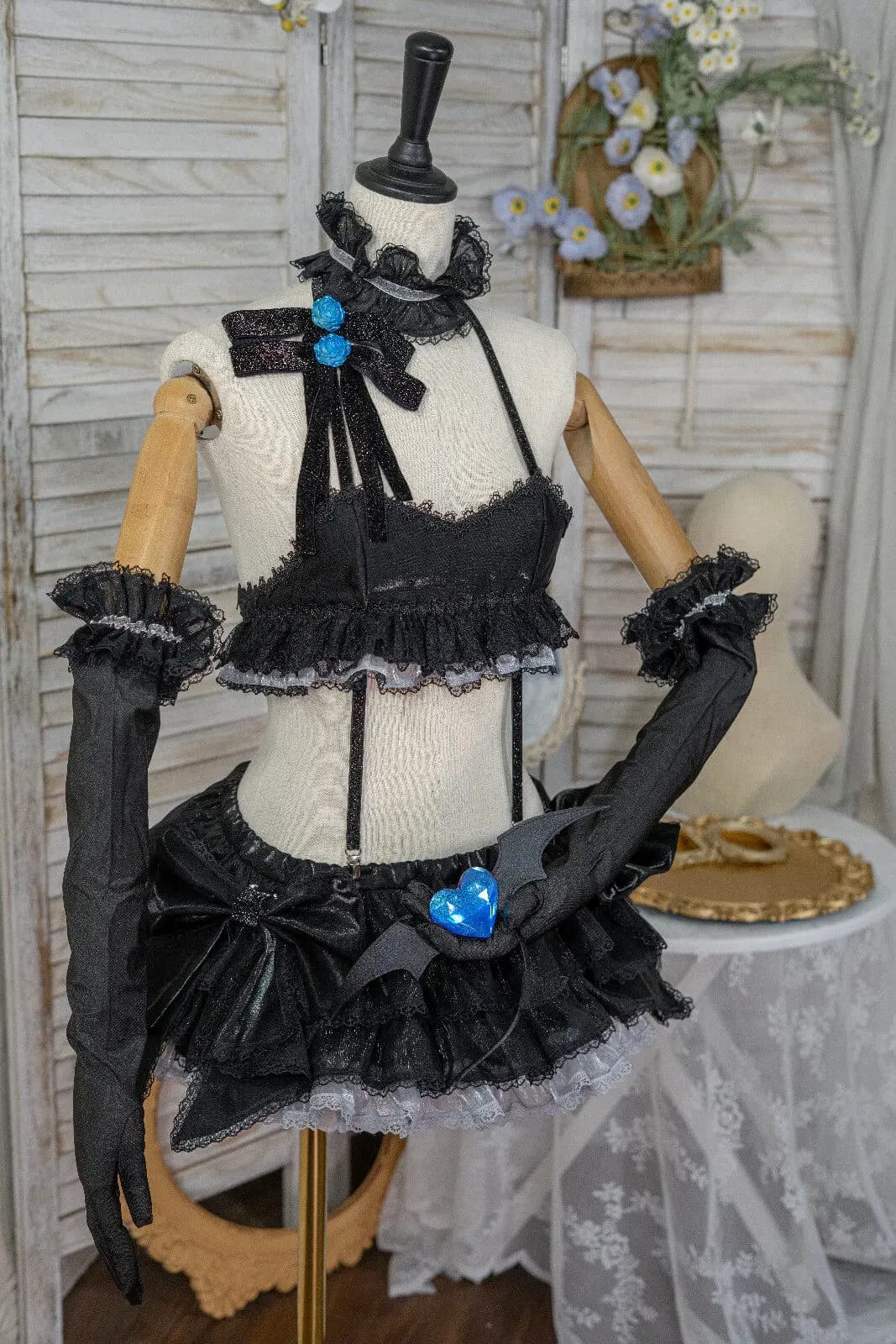 Costume Cosplay Choco Yuume Yukimura Chieri, Outfit Personalizzato da Piccola Diavolessa Lolita per Donne, Set in Pizzo Nero Ispirato all'Anime