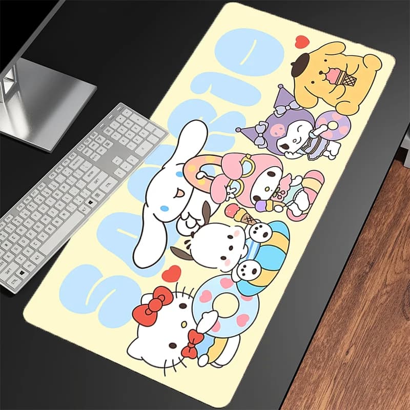 M-My Melody large computer mouse pad specially designed in natural rubber with game mouse mat with locking edge