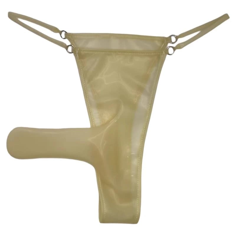 Cinturino in gomma Sissy G String Thin Man Lattice Guaina chiusa Perizoma Biancheria intima sexy per uomo Separazione proiettile Lingerie da uomo a vita media