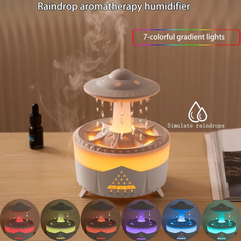 Creative UFO Aroma Diffuser Sprayer Air Humidifier with Water Mist Ring Works with Essential Oil Releases Fine Water Mists