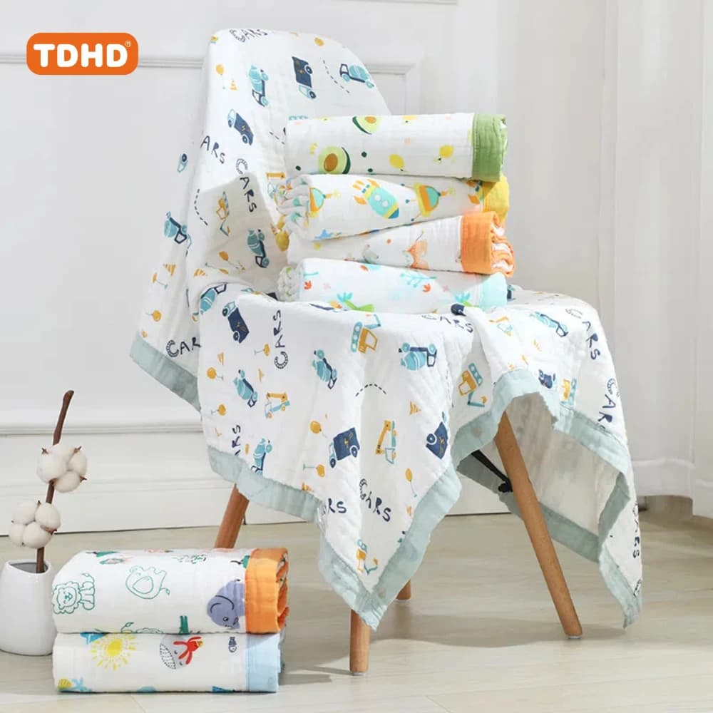 TDHD 6 Roads Baby Swaddle Garza Cotton Cloth Baby Bath Towel Girls Kids Towel Cover For Newborn Bathrobe Cover