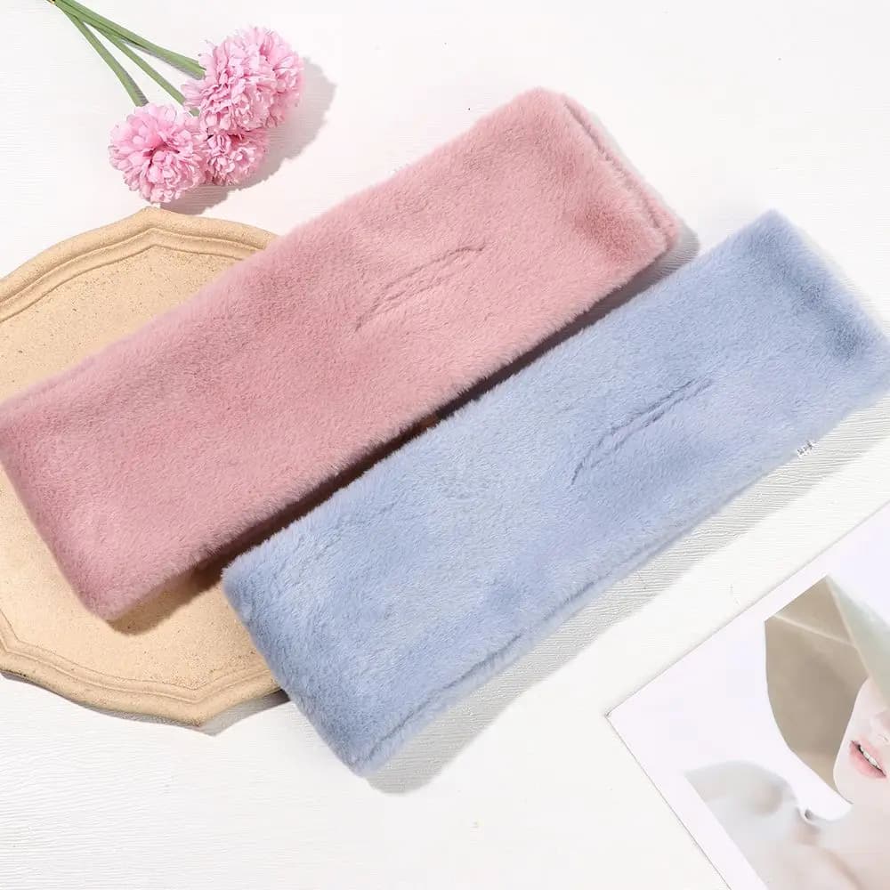 Elegant Winter Warm Faux Rabbit Fur Neck Warmer Solid Color Cross Scarf Neckerchief Wrap