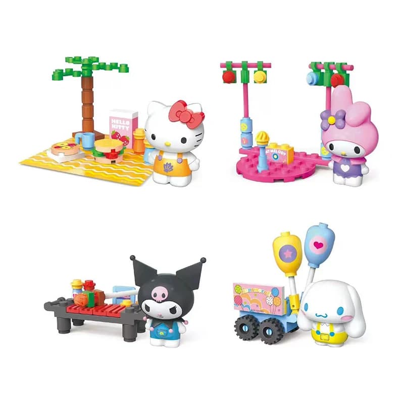 Authentic Sanrio Twisted Egg HelloKitty MY MELODY KUROMI Assembled Building Blocks Puzzle Toy Handmade Ornament Children's Gift