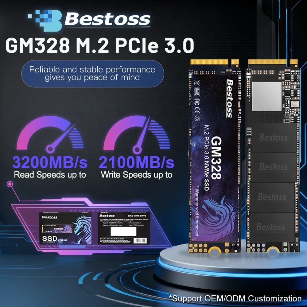Bestoss SSD M2 NVMe PCIe 3.0 128GB 512GB 256GB 1TB 2TB SSD M.2 2280 Disco rigido Disco a stato solido interno