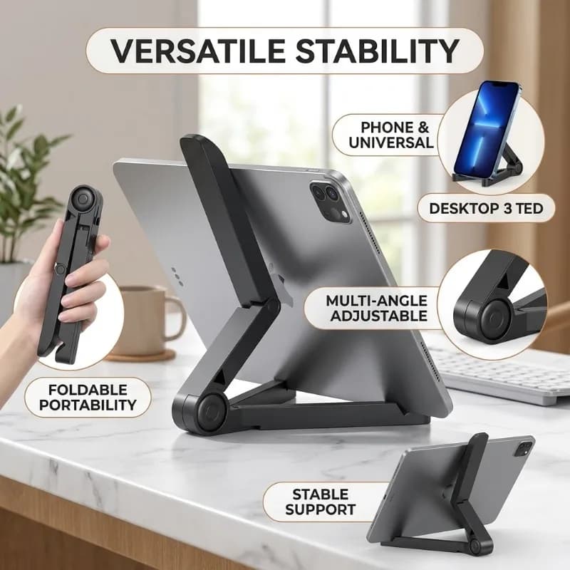 Tablet Stands Portable Monitor Stand & Tablet Stand Adjustable Foldable Suitable for Tablets Kindle Fire and Smartphones