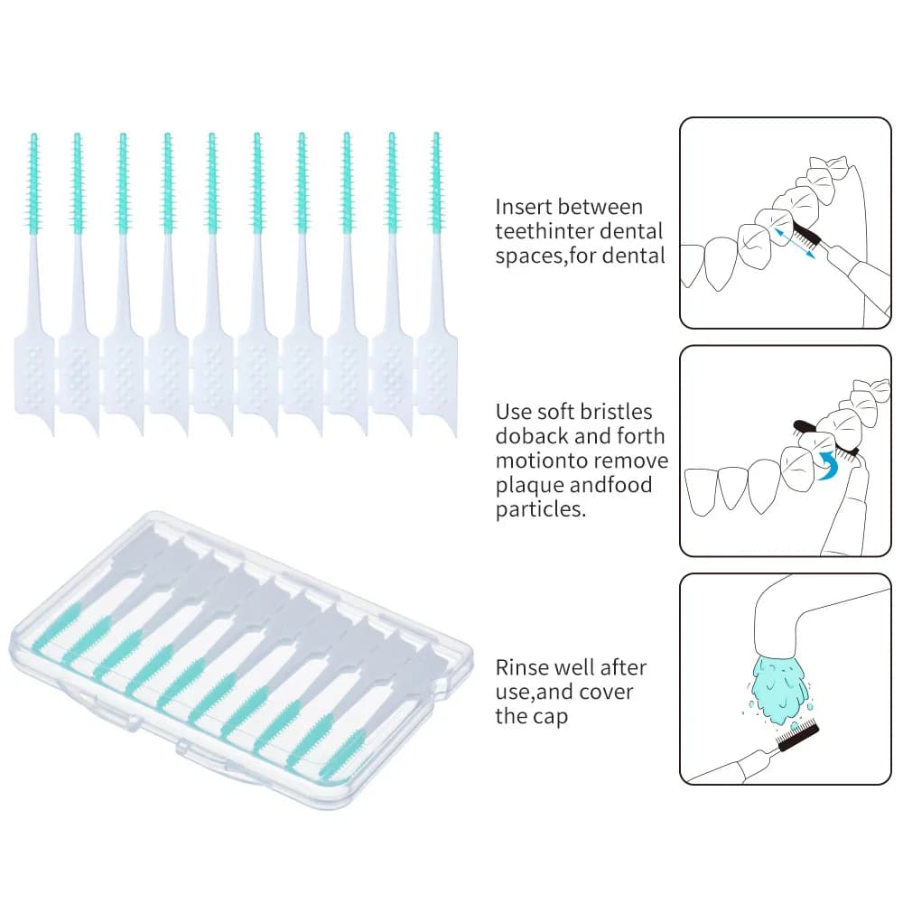 200 Pz/scatola Spazzolino Interdentale Gomma Morbida Strumenti Per La Pulizia Dei Denti Pulizia Dentale Tra I Denti Spazzolino Da Denti Strumenti Per La Cura Dell'igiene Orale