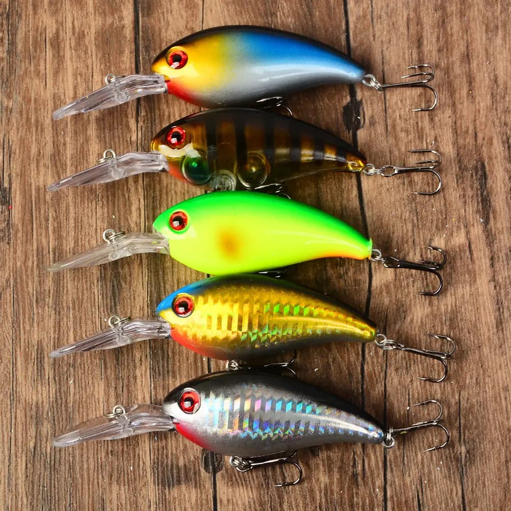 5 esche rigide in plastica CrankBait, esche da pesca galleggianti, Crankbait, Wobblers