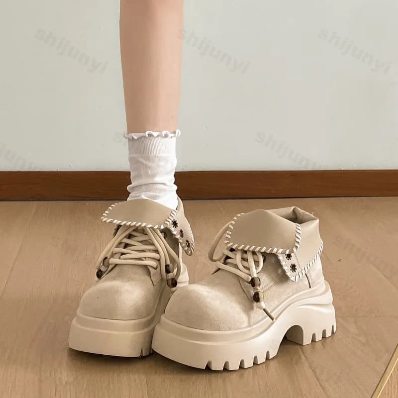 Women's Boots with Platform Casual Sports Shoes Women's sneaker 2025 Chelsea Boots in Suede Fashion Autumn Great Britain Running Mujer Botas
