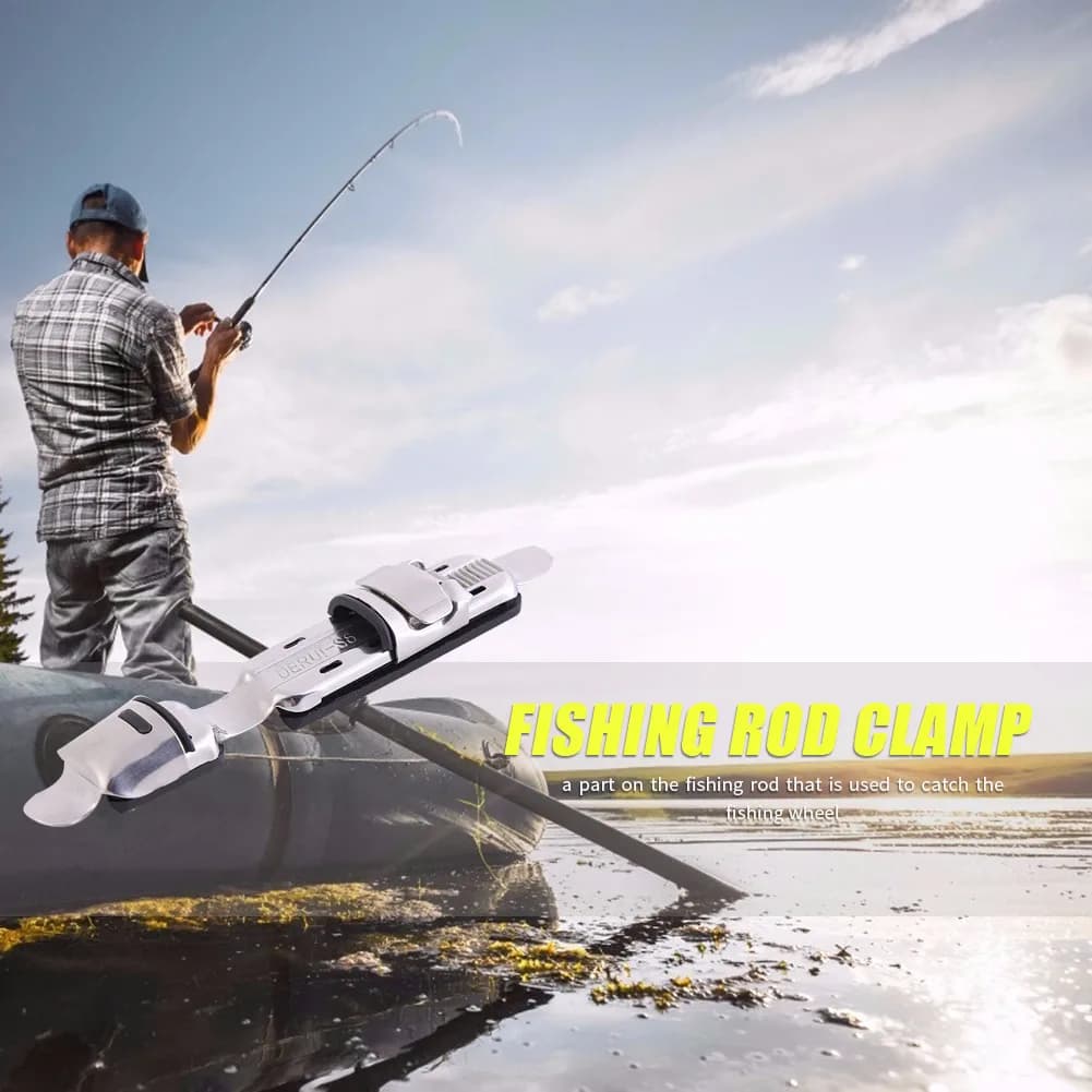 Fishing Rod Stick Clamp Stainless Steel Fishing Reel Seat Holder Fish Reel Stand