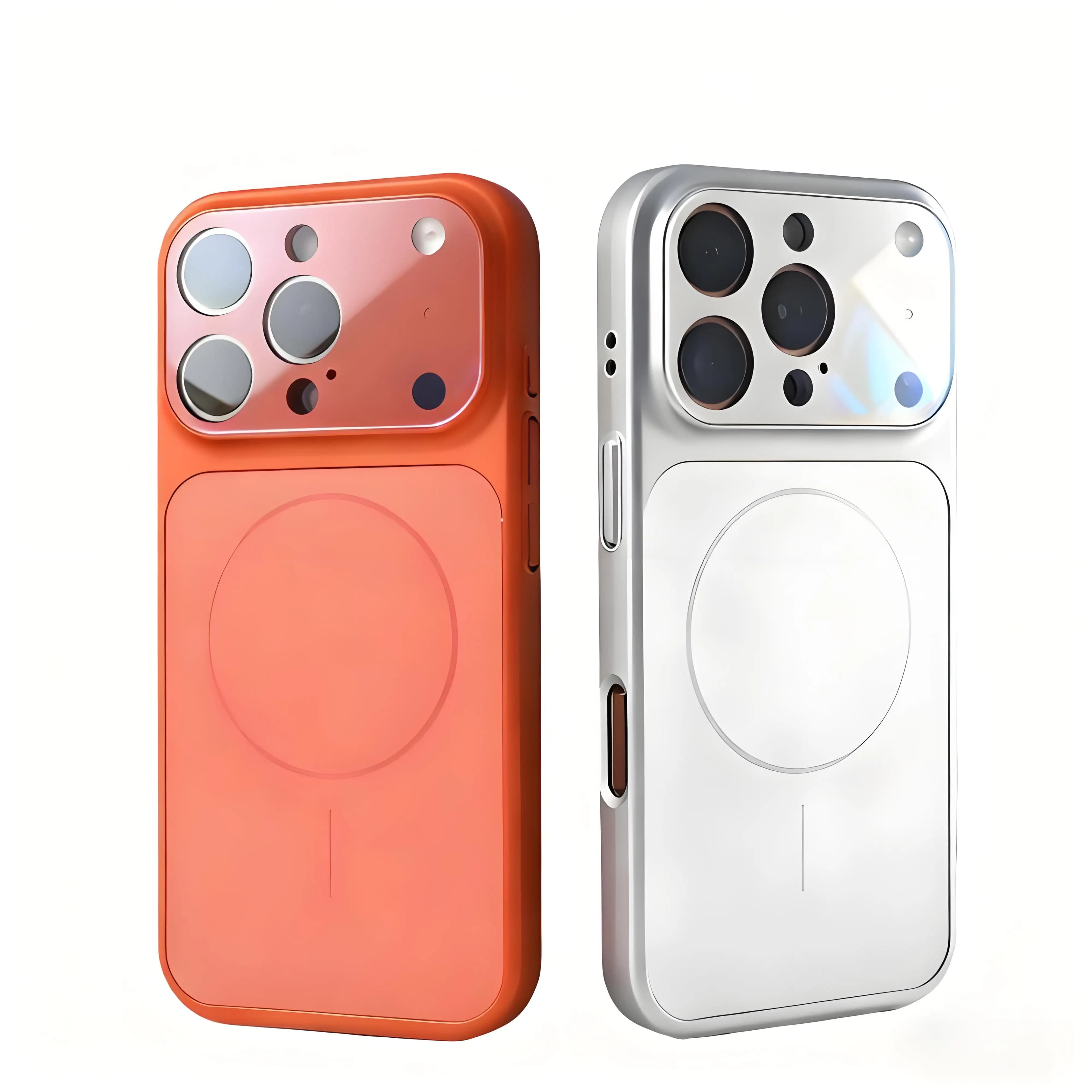 Custodia per telefono opaca in vetro nano di lusso per iPhone 17 Air 16 15 14 13 Pro Max Custodia magnetica per copertura per armatura di ricarica wireless Magsafe