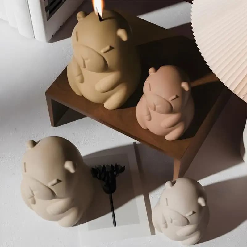 Stampi per animali Silicone 3D Capibara Stampo in silicone Adorabile stampo riutilizzabile Antiaderente flessibile per budino Gelato Creazione di gioielli