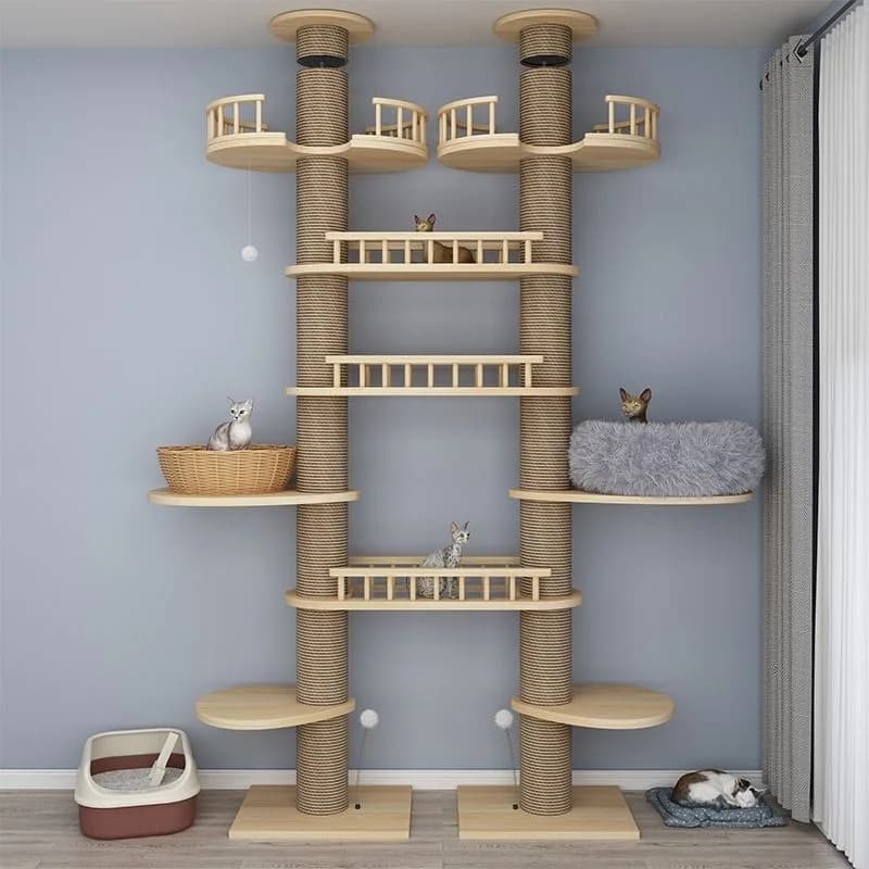 Telaio da arrampicata per gatti Colonna Tongtian in legno massello pvc multistrato indomitable telaio da arrampicata per gatti nido per gatti integrato