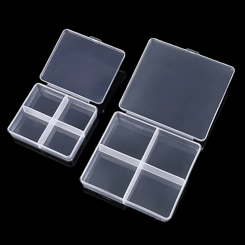 Scatola di Stoccaggio Quadrata in Plastica Trasparente, Organizzatore per Piccoli Oggetti, Contenitore per Gioielli, Perline, Attrezzi e Accessori