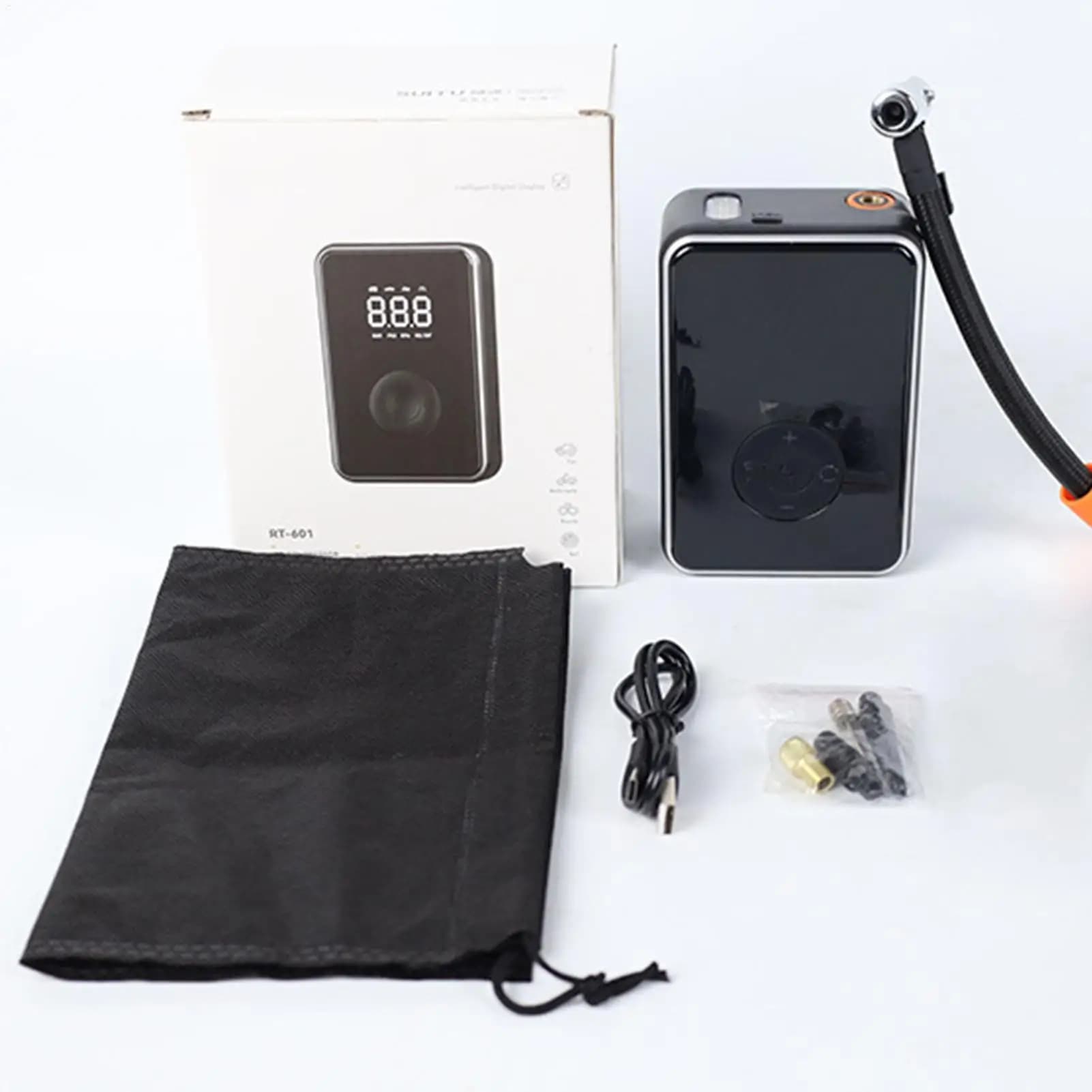 Pompa d'aria per pneumatici per auto Gonfiatore per bici senza fili con pompa d'aria elettrica ricaricabile leggera con spegnimento automatico per il settore automobilistico