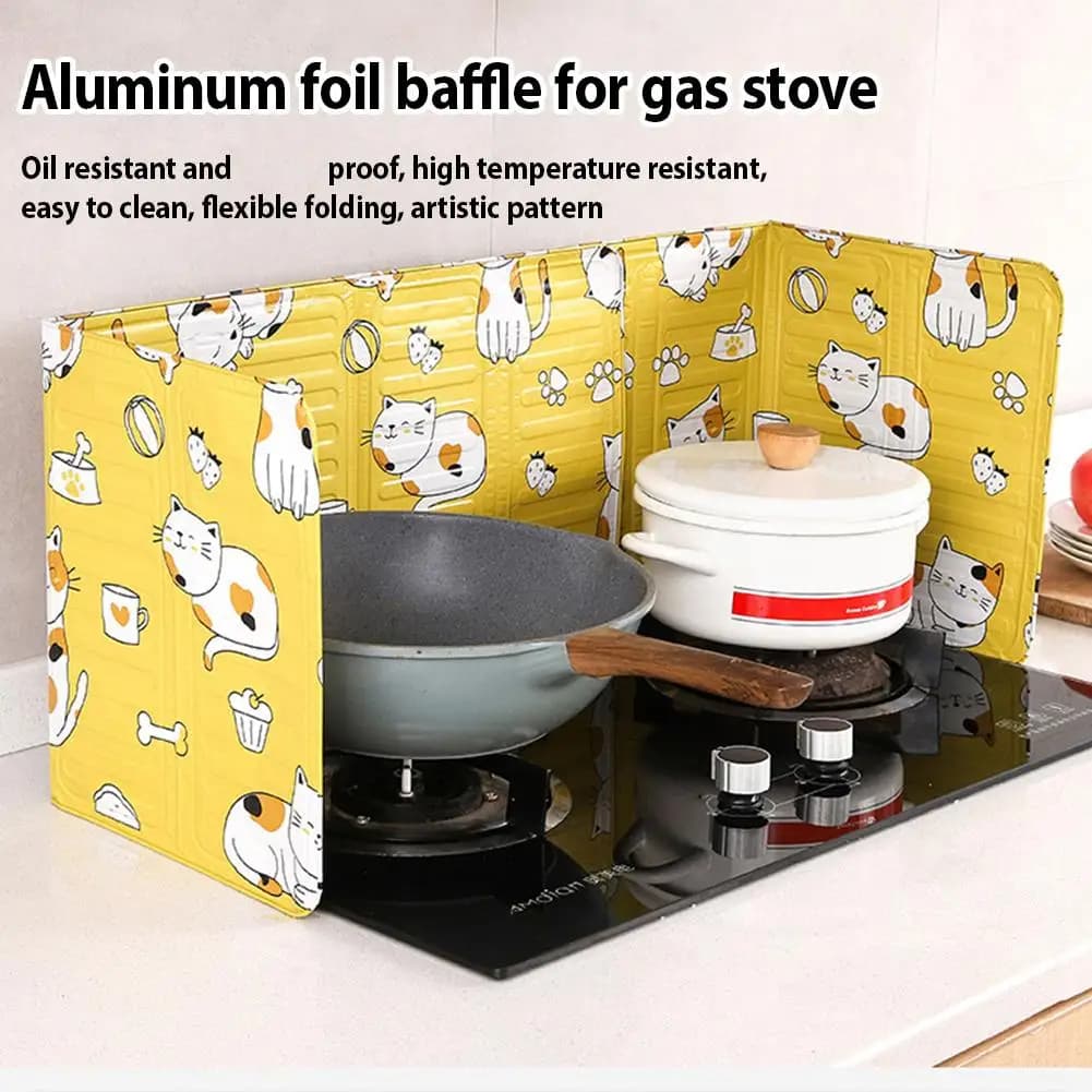 Aluminum Kitchen Faucets, Flexible and Foldable Protection Against Oil Sketches, Heat Resistant for Gas Stoves and Panels