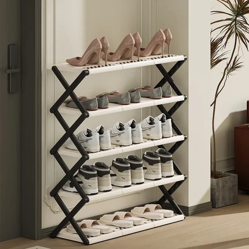 Scarpiera pieghevole Scaffale di stoccaggio semplice multistrato Scaffale salvaspazio Scaffale per scarpe per porta d'ingresso Appendiabiti per scarpe