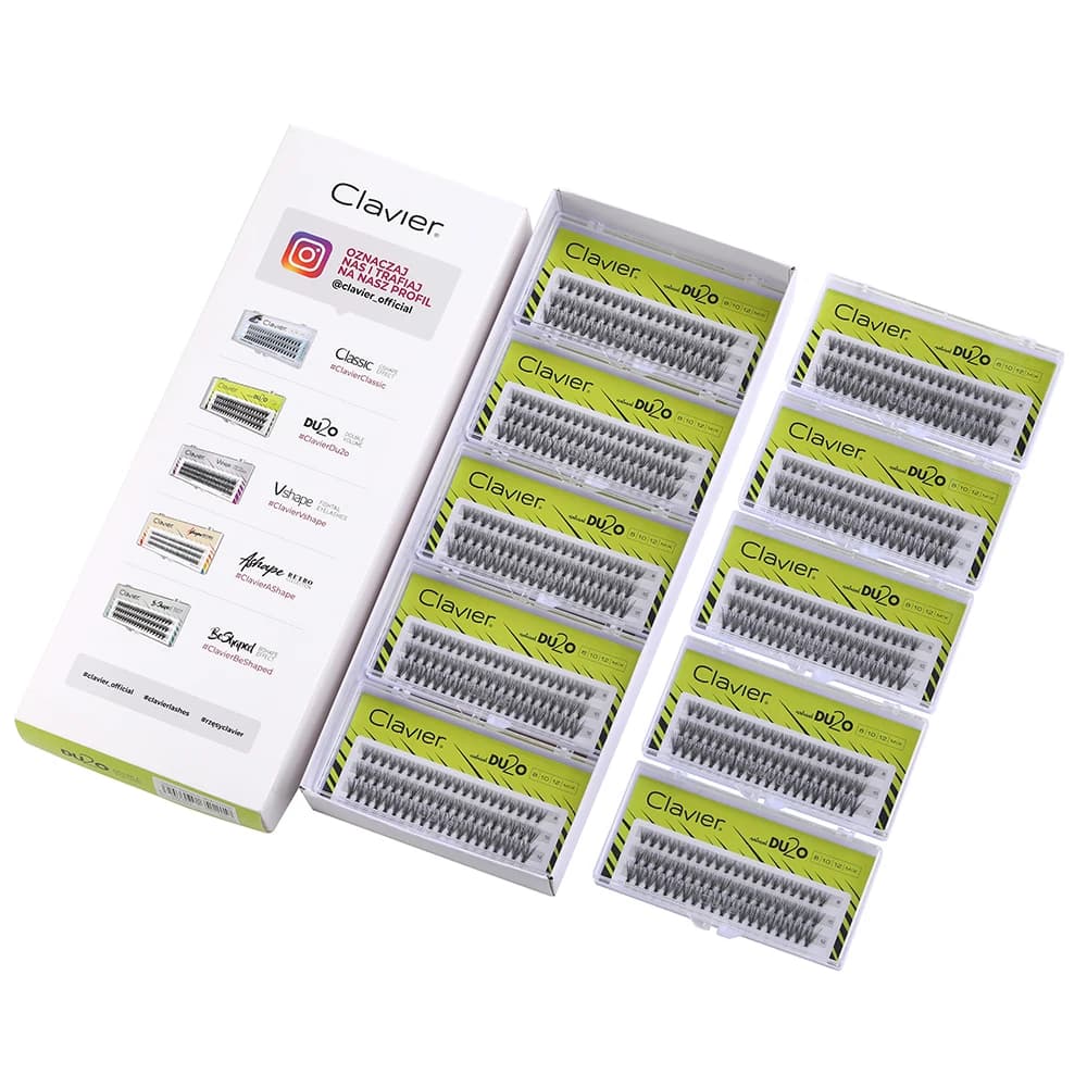 Clavier DU2O 10 boxes for set Eyelashes 20D Cluster Eyelashes Natural Extensions Fake Eyelashes Double volume