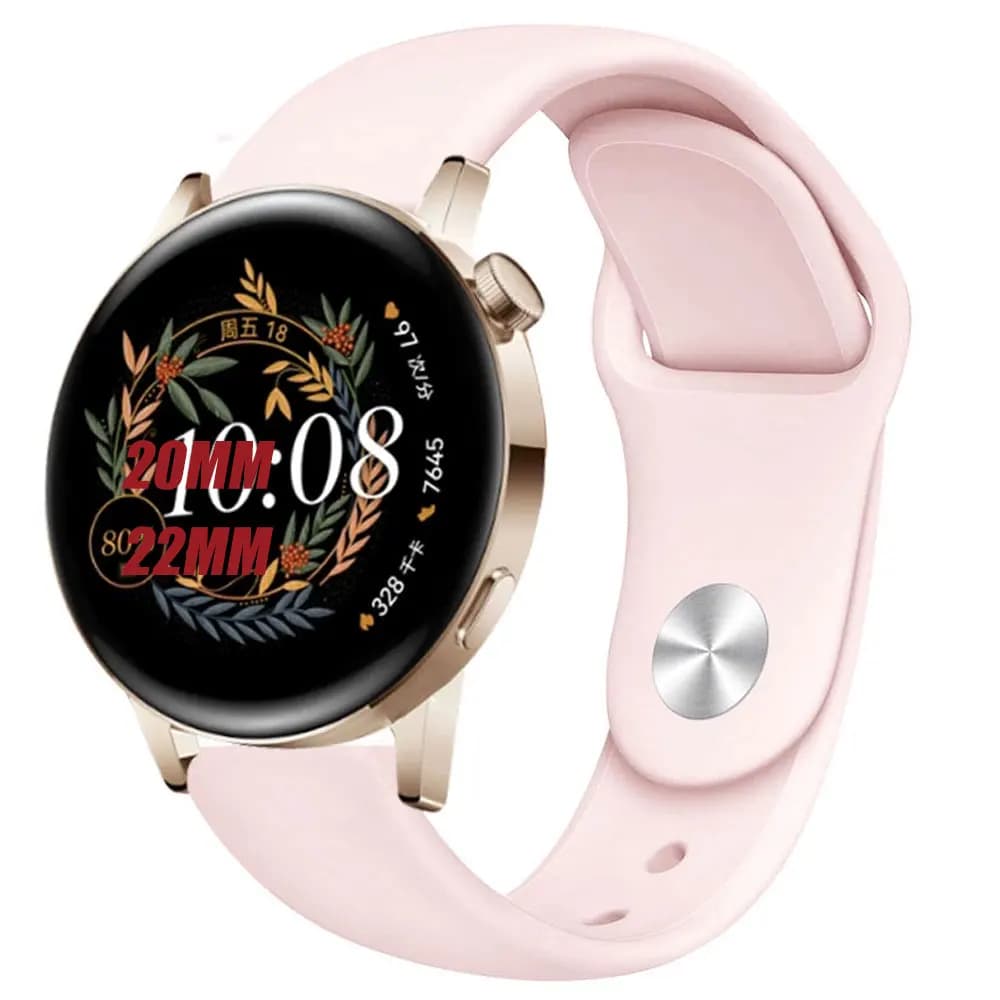Cinturino da 22mm 20mm per Samsung Galaxy watch 6/4/Classic/5/5 pro/Active2/Gear S3 Bracciale in silicone Huawei watch GT 2/2e/3/3 pro band