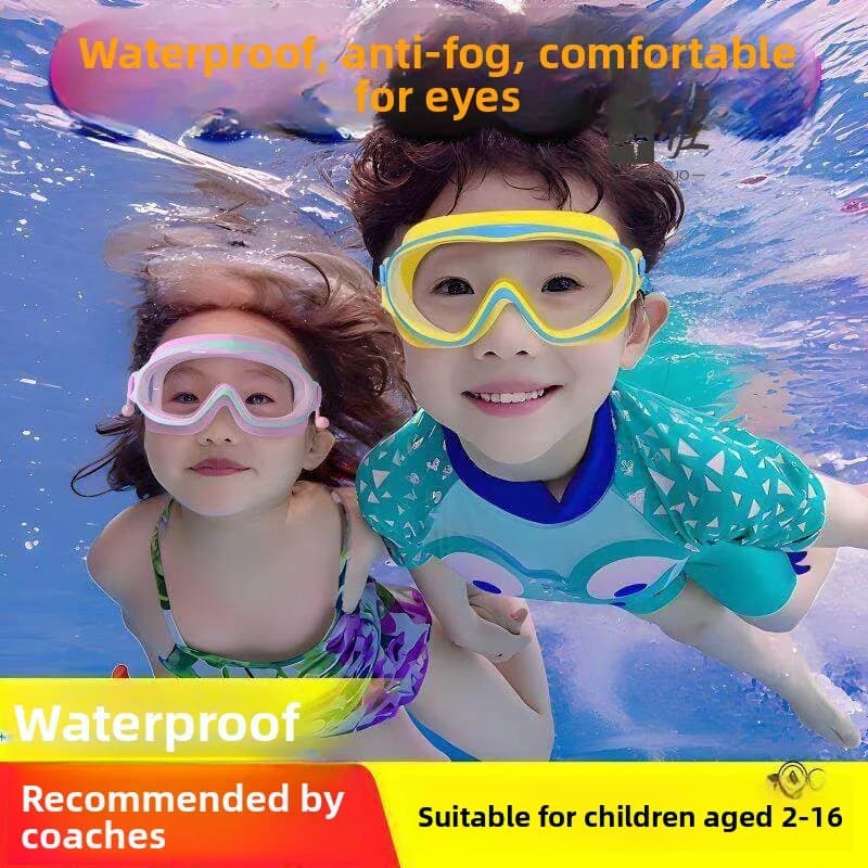 Kids Swimming Goggles Anti-Fog High Definition Large Frame Diving Cap Baby Eye Protection Glasses Waterproof Swimwear Accesso...
