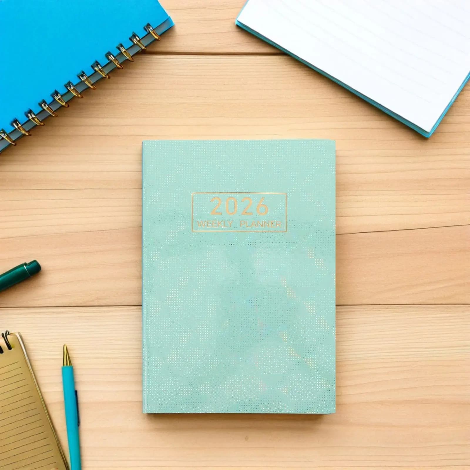Agenda Planner A5 2026 in Inglese con Calendario Mensile Olografico, Diario per Obiettivi e Pianificazione, Portatile per Ufficio