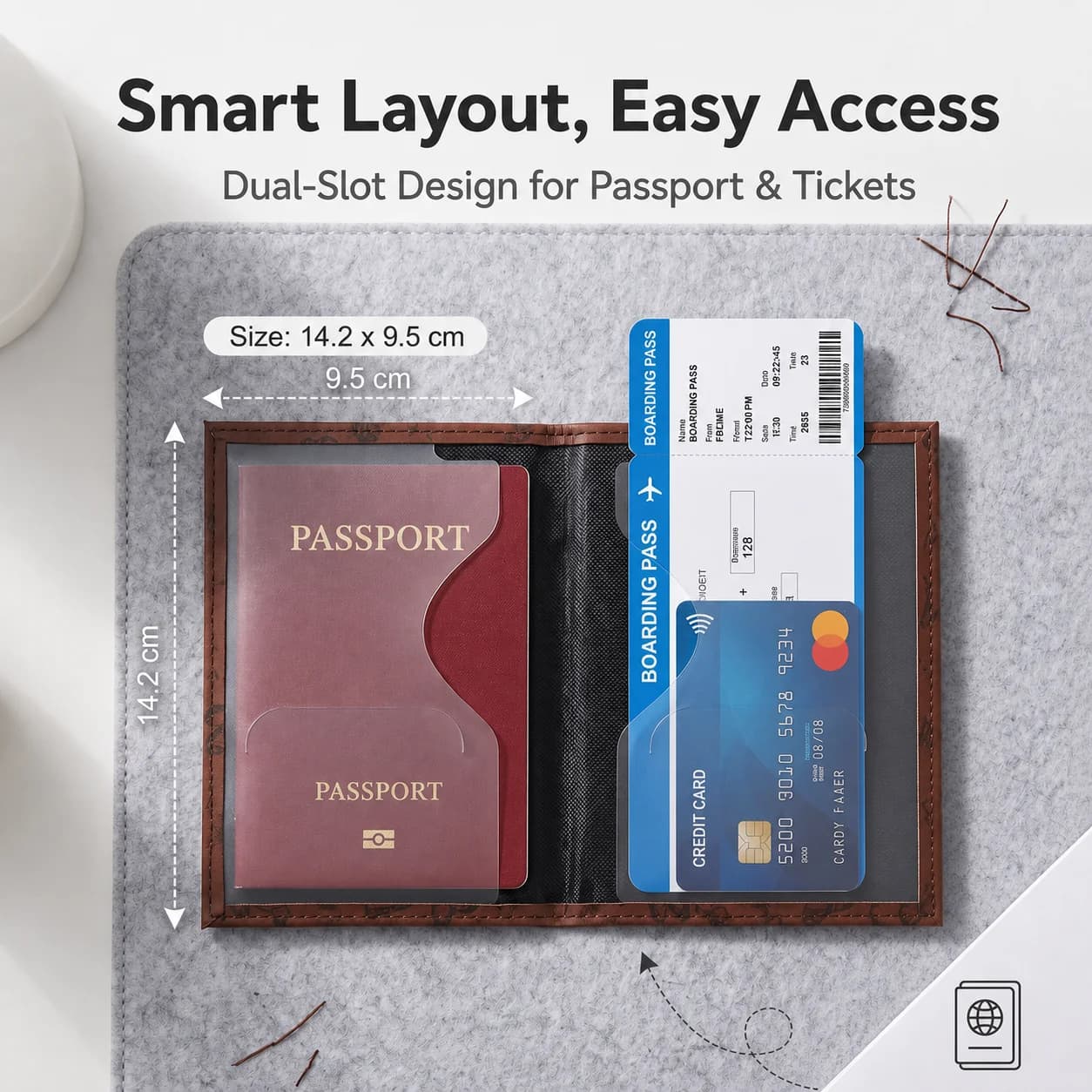 1PC PU Leather Passport Cover For Men & Women Organizer - Protective Card Holder ID Document Covers Travel Passport Case