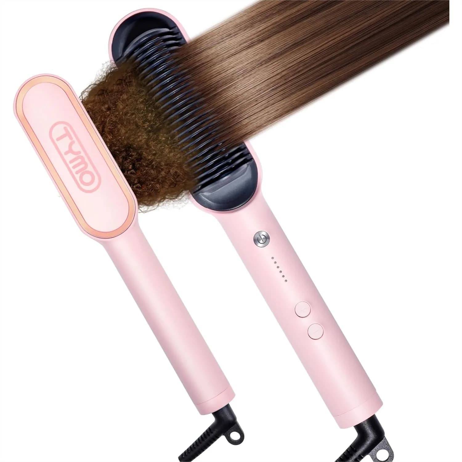 Spazzola Lisciante con Pettine Integrato, Riscaldamento Rapido in 20s e 5 Impostazioni di Temperatura, Anti-Scottatura, per Salone a Casa, Rosa Sakura