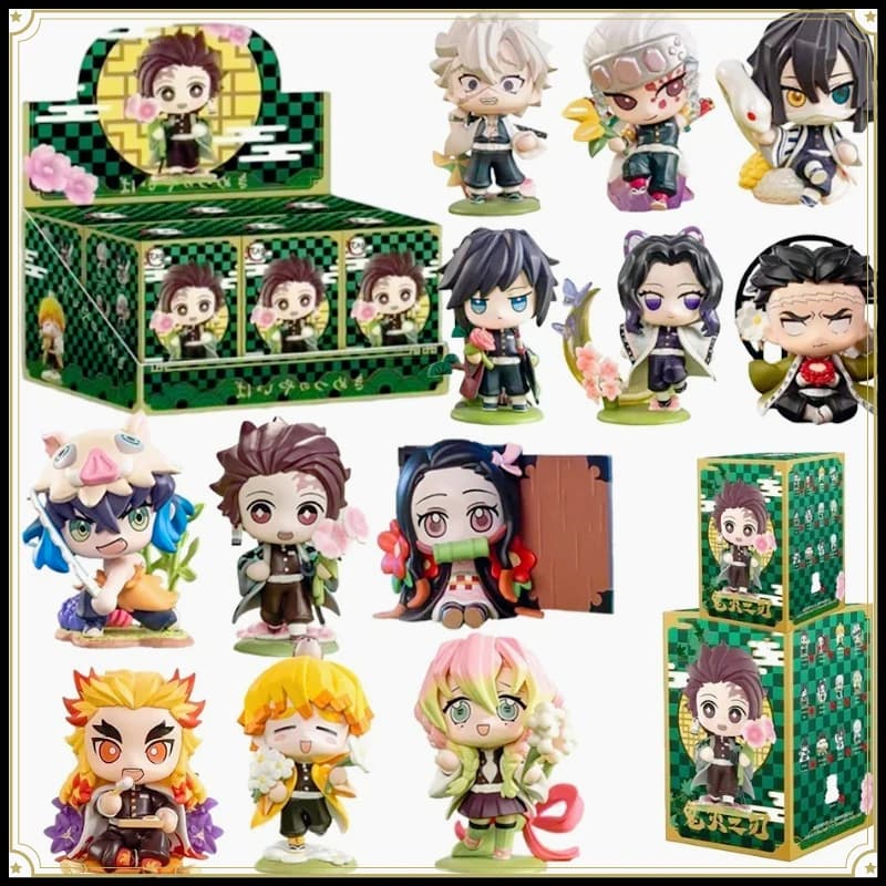 SSSS Surprise Gift Demon Slayer Tanjiro Kamado Nezuko Anime Cartoon Figure Blind Box Creative Personalized Statue Model Ornament