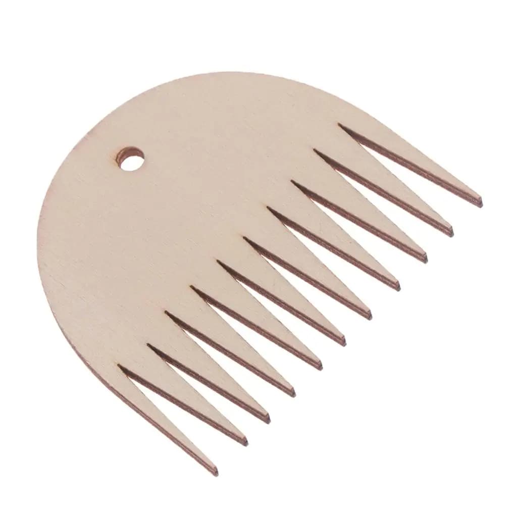 Wooden Weaving Comb with 11 Teeth for Loom Weaving Bracelet Making Sewing Tools and Loom Knitting Kits