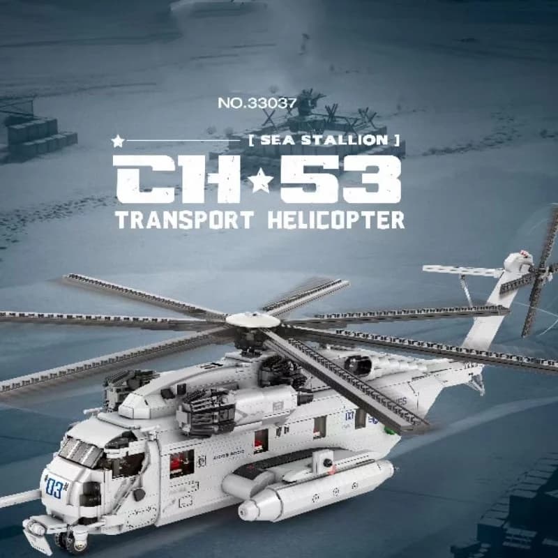 Military MOC Reobrix 33037 CH-53 Transport helicopter model 2192PCS Building Blocks Brick Puzzle Toys for Kids Gift for Kids