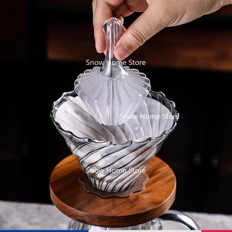 Hand Brewed Coffee V60 Cone Origami Filter Cake Filter Paper Using Presser Heat Resistant Resin