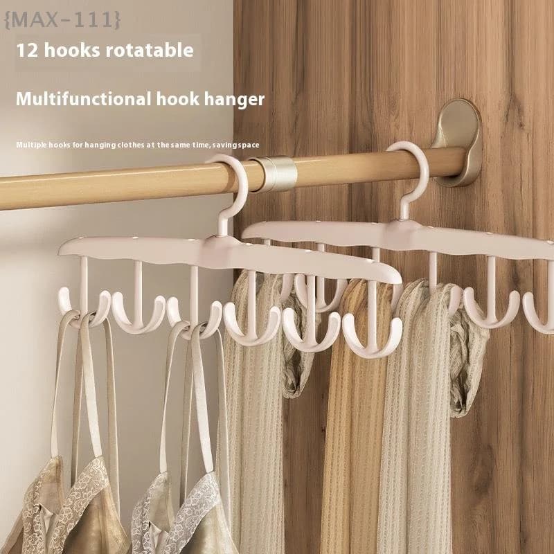 Gancio girevole a 12 ganci, organizer salvaspazio per cravatte, cinture, biancheria intima, portaoggetti portatile per dormitorio domestico