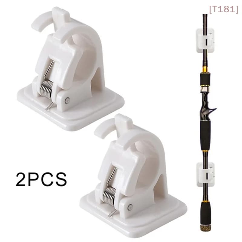 1 paio di supporti a parete per canne da pesca, clip fermacanna, organizer per pareti, pannelli in legno, piastrelle in ceramica, attrezzatura da pesca
