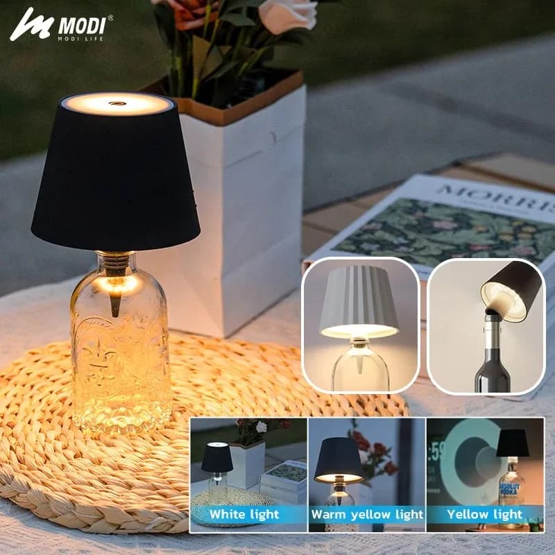 Lampada da tavolo per bottiglie con controllo touch wireless con 3 colori e attenuazione continua, ideale per bar, decorazioni per bottiglie di vino e illuminazione da scrivania