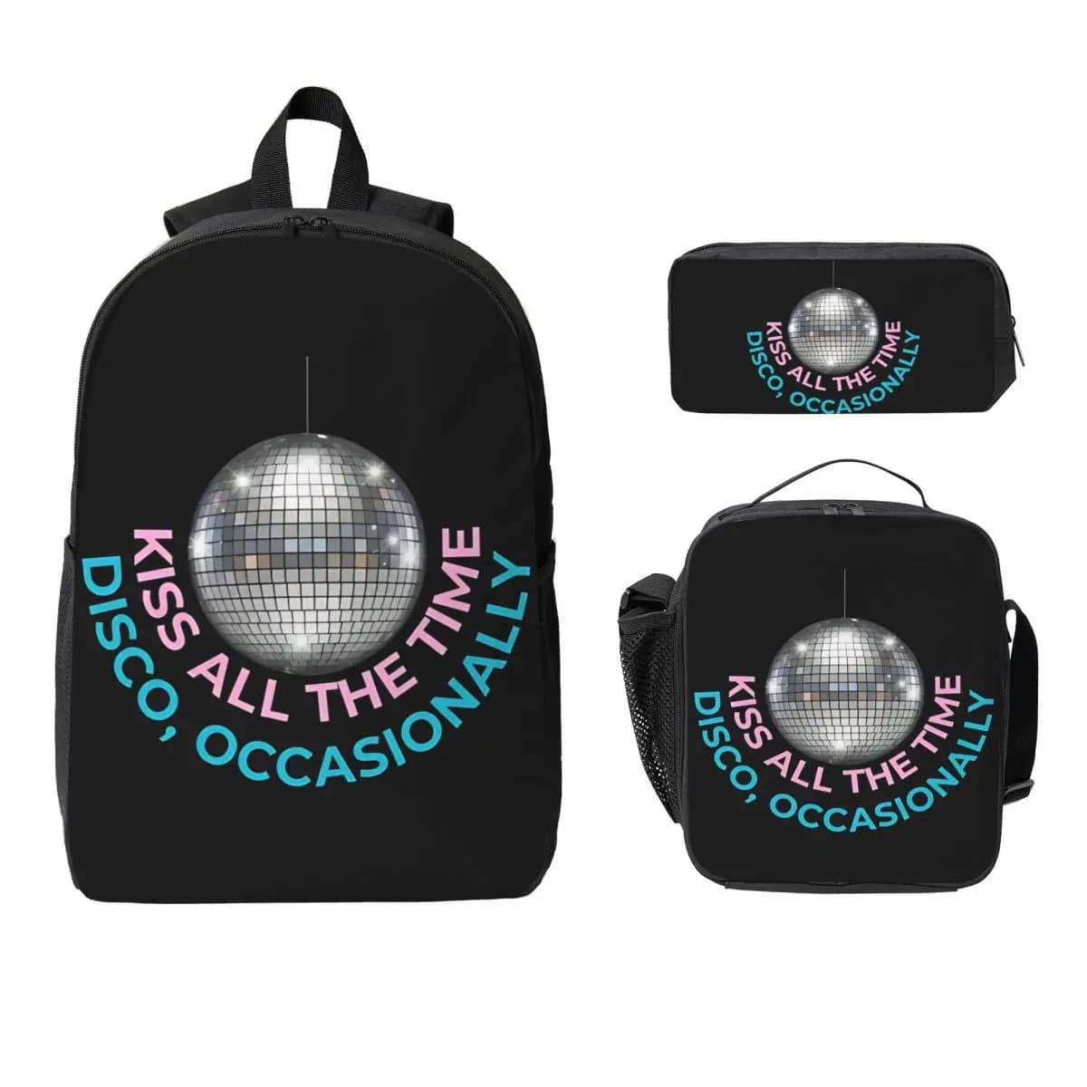 Set di 3 borse da scuola Harrys Styles Kiss All The Time per bambini, set di astucci per penne, set di zaini con borsa per il pranzo per studenti, zaino da giorno.