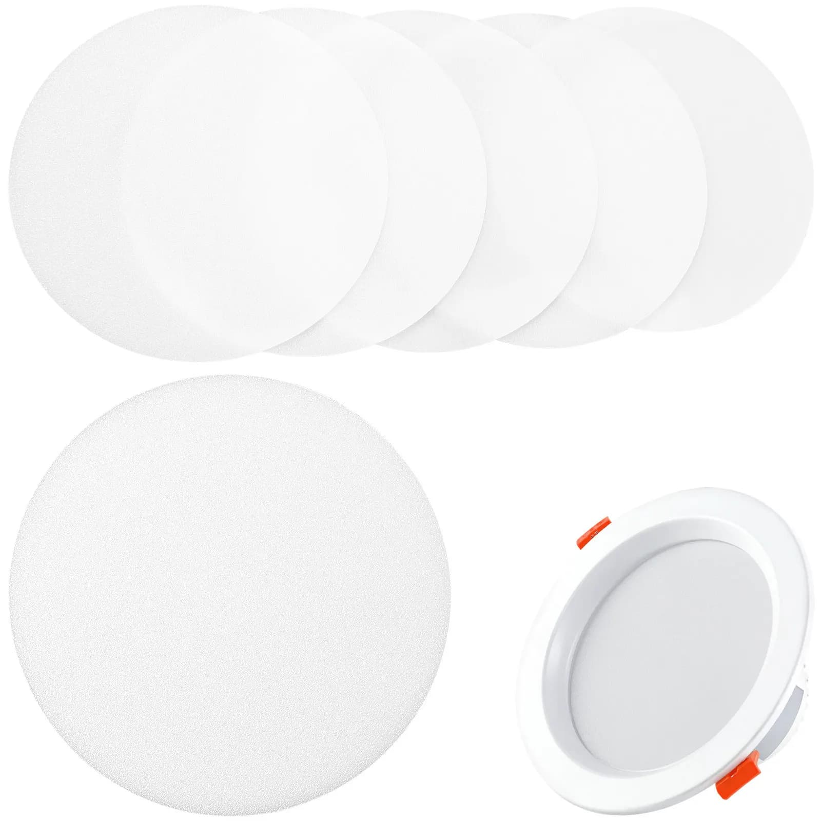 6Pcs Spotlight Lamp Shades Dazzling Proof Plastic Diffuser Ceiling Light Cover Replacement Downlight Lampshade Lamp Accessories