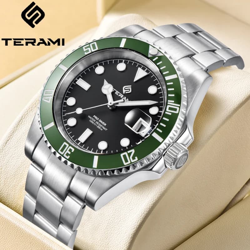 TERAMI Ceramic Bezel orologio meccanico Luxury Sapphire Crystal NH35 orologio da polso da uomo impermeabile Auto Date 3C Lume reloj hombre