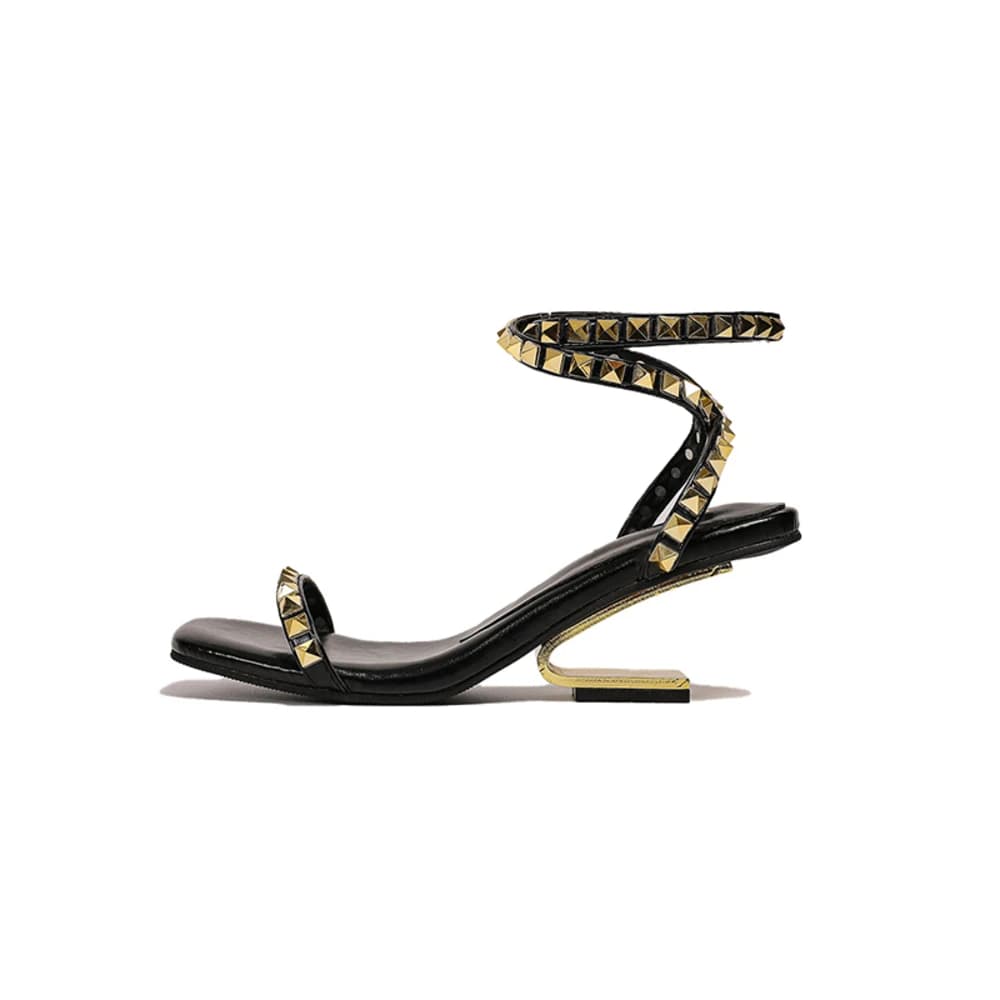 2026 Luxury Designer Woman Sandals Rivet Rome Platform Wedges High Heels Shoe for Women Beach Open Toe Round Head Buckle Strap