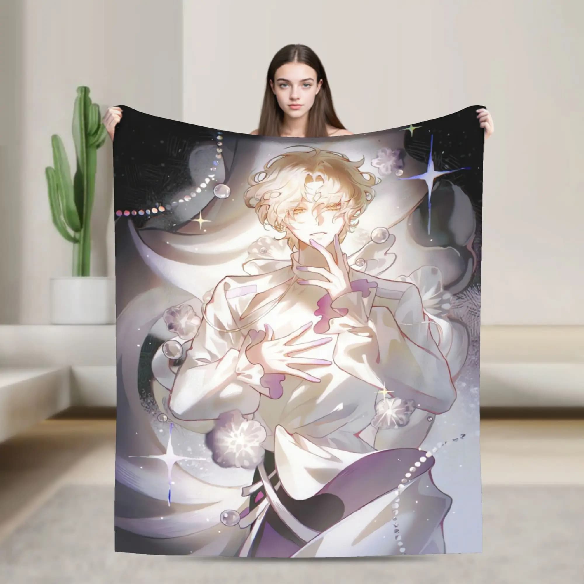 Warm Soft Blankets Camping Kawaii Chibi LUKA Hot Anime ALIEN STAGE Bedding Throws Flannel Bedspread For Bedroom Sofa Bed Cover